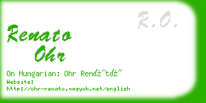 renato ohr business card